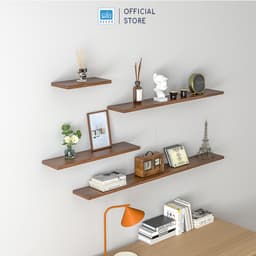 Thumbnail Kệ Gỗ Treo Tường Dài 20cm Đến 50cm Trang Trí Decor Màu Walnut 526 SIB Decor, Kèm Phụ Kiện 2
