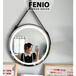 Thumbnail Gương đèn led cảm ứng treo tường FENIO viền dây da nhiều màu sắc 3