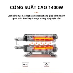 Thumbnail Máy kẹp bánh mì công suất cao 1400W LOẠI KHAY TO SOKANY BBQ-852 nướng nhanh chín, chống dính tốt 3