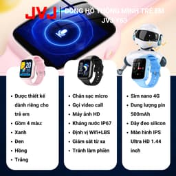 Thumbnail Đồng hồ Thông Minh Trẻ Em JVJ Y63, Call Video Lắp Sim Nghe Gọi 2 Chiều Định Vị Chính Xác Kháng Nước 4