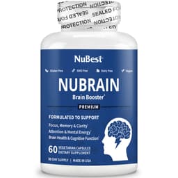 Thumbnail Viên Uống Bổ Não NuBrain của Mỹ Hỗ Trợ Tăng Cường Tuần Hoàn Não với Ginkgo Biloba, Bacopa, Vitamin B6 - 60 Viên 1