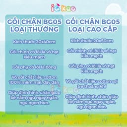 Thumbnail Gối Chặn Định Hình Đầu IQKAO Cho Bé – Gối Cotton Mềm Mại, Lõi Vỏ Hạt Kiều Mạch, Tư Thế Chuẩn, Chống Bẹp Đầu BG05 1
