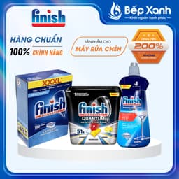 Thumbnail Viên rửa bát Finish All In One 60V, 90V + Muối rửa bát Finish 1,2kg + Nước làm bóng Finish 400ml 1