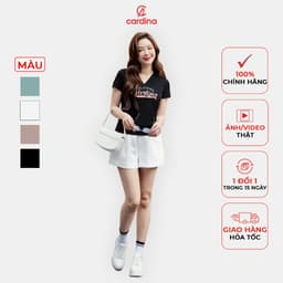 Thumbnail Áo thun nữ CARDINA chất tăm lạnh cổ V  form basic kiểu dáng nhẹ nhàng trẻ trung màu sắc đa dạng 4AFC02 5AFC02 1