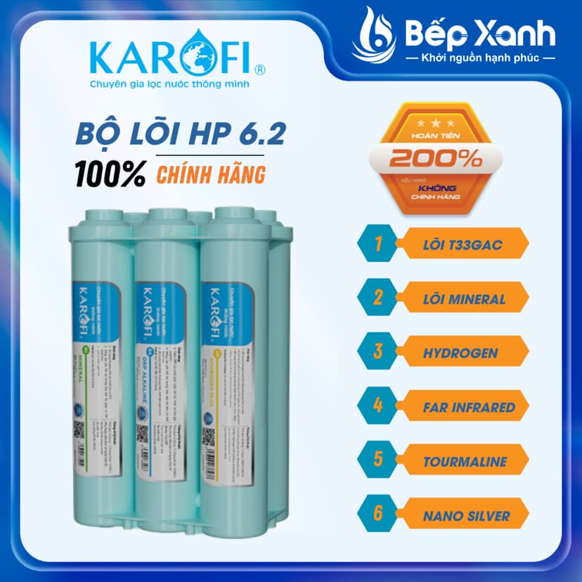 Ảnh Bộ 6 lõi lọc chức năng Karofi Smax hiệu suất cao HP 6.2 - Lắp cho máy KAQ-U05, KAQ-U95, KAQ-O07, KAD-D66,...- Chính hãng 1