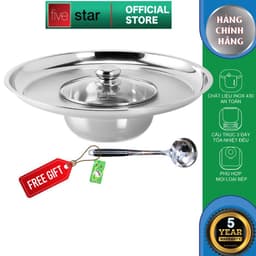 Thumbnail Nồi lẩu nón inox , lẩu mâm inox , lẩu vành inox 430 Fivestar dùng cho mọi bếp 16cm | 18cm | 20cm | 22cm , tặng 1 vá canh 1
