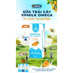 Thumbnail Sữa trái cây VPMILK Omega vị CAM tự nhiên hộp 180ml (Thùng 48 hộp) 2