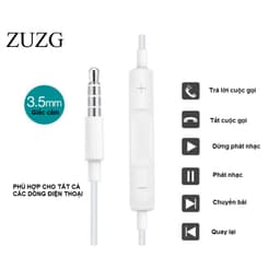 Thumbnail Tai nghe có dây nhét tai jack 3.5mm màu trắng, fullbox, có micro đàm thoại tích hợp dành cho máy 5/6/Laptop/PC/Máy Tính 3