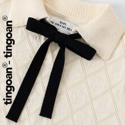 Thumbnail TINGOAN® - Áo len be crop bề mặt len hoạ tiết quả trám chi tiết buộc nơ YURI YURI TOP/NUDE PHIÊN BẢN MỚI NHẤT T6/24 3