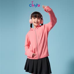 Thumbnail Áo khoác chống nắng trẻ em Chippo mềm thoáng khí mũ liền khóa kéo túi 2 bên cho bé từ 2 đến 11 Tuổi 3