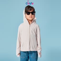 Thumbnail Áo khoác chống nắng trẻ em Chippo mềm thoáng khí mũ liền khóa kéo túi 2 bên cho bé từ 2 đến 11 Tuổi 2