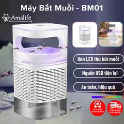 Thumbnail Đèn Bắt Muỗi Tia UV Cao Cấp, Máy Bắt Muỗi Diệt Côn Trùng Thông Minh Có Quạt Hút Cổng USB Chính Hãng Amalife - Mã BM01 1