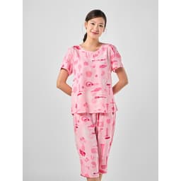 Thumbnail Bộ mặc nhà nữ WINNY kiểu cộc tay quần ngố chất lanh mềm 2MNLA23033N 4