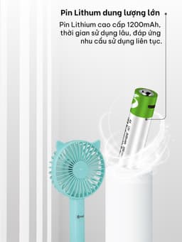 Thumbnail Quạt Sạc Cầm Tay COMET CRF1104 Công Suất 3W, Pin 1200mAh, Có Đế Rời, Kích Thước Nhỏ Gọn 1