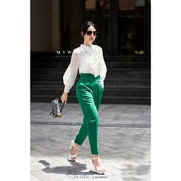 Thumbnail Quần Tây Nữ MY WAY Dáng Baggy Đai Cắt Chữ V Cách Điệu Độc Đáo 8MQ0102 3