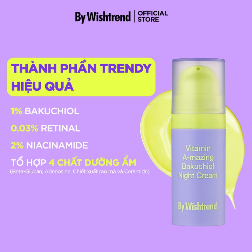 Ảnh Kem dưỡng hỗ trợ chống lão hóa, tái tạo căng bóng BAKUCHIOL SỐ 1 HÀN QUỐC By Wishtrend Vitamin A 10g 2