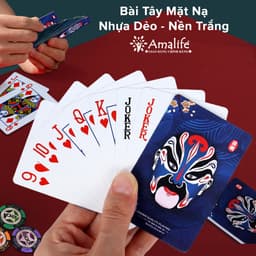 Thumbnail Bài Tây Mặt Nạ Siêu Đẹp Nhựa Dẻo – Nền Trắng, Đen Chống Thấm Nước, Chống Gấp Poker Sáng Tạo Độc Lạ Chính Hãng Amalife 1