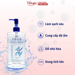 Thumbnail Dầu tẩy trang ý dĩ dưỡng ẩm Reihaku Hatomugi Cleansing Oil 500ml 3