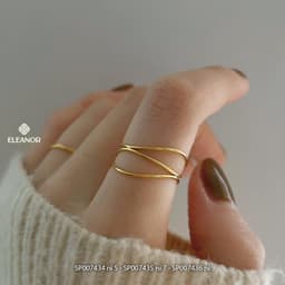 Thumbnail Nhẫn nữ titan Eleanor Accessories kiểu dáng đơn giản nhiều tầng nhẫn trơn phụ kiện trang sức 7434 2