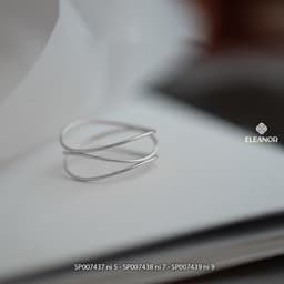 Thumbnail Nhẫn nữ titan Eleanor Accessories kiểu dáng đơn giản nhiều tầng nhẫn trơn phụ kiện trang sức 7434 3
