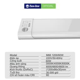 Thumbnail Bộ đèn LED Rạng Đông M66 1200/60W Model: M66 1200/60W, chiều dài 1m2 công suất 60W, ánh sáng trắng 1