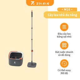 Thumbnail Bộ cây lau nhà 360 độ ZOLELE tự tách nước bẩn ngăn nước sạch và nước bẩn thông minh M16 - Chính hãng 2