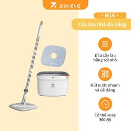 Thumbnail Bộ cây lau nhà 360 độ ZOLELE tự tách nước bẩn ngăn nước sạch và nước bẩn thông minh M16 - Chính hãng 3