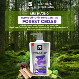 Thumbnail Tắm gội cho nam 2in1 Romano Gen Z Hương Forest Cedar/ Sea Breeze 610g (Tặng mùi ngẫu nhiên) 3