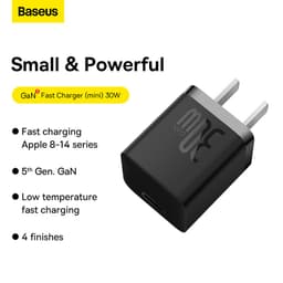 Thumbnail Củ Sạc Baseus 30W GaN5 Hỗ Trợ Sạc Nhanh PD QC PPS với Cáp Type C cho phone kèm dây 30W 1