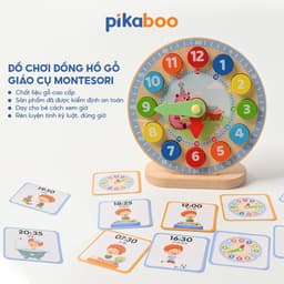 Thumbnail Đồ chơi giáo dục montessori đồng hồ số học gỗ Pikaboo, giúp bé phát triển tư duy trí tuệ ngay từ nhỏ 2
