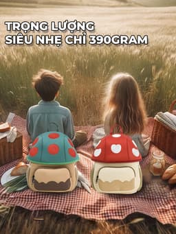 Thumbnail Balo trẻ em mẫu giáo mầm non 1989KIDS từ 2 đến 5 tuổi,chất liệu mềm mại,hình nấm đáng yêu,Balo trẻ em cho bé trai bé gái 3