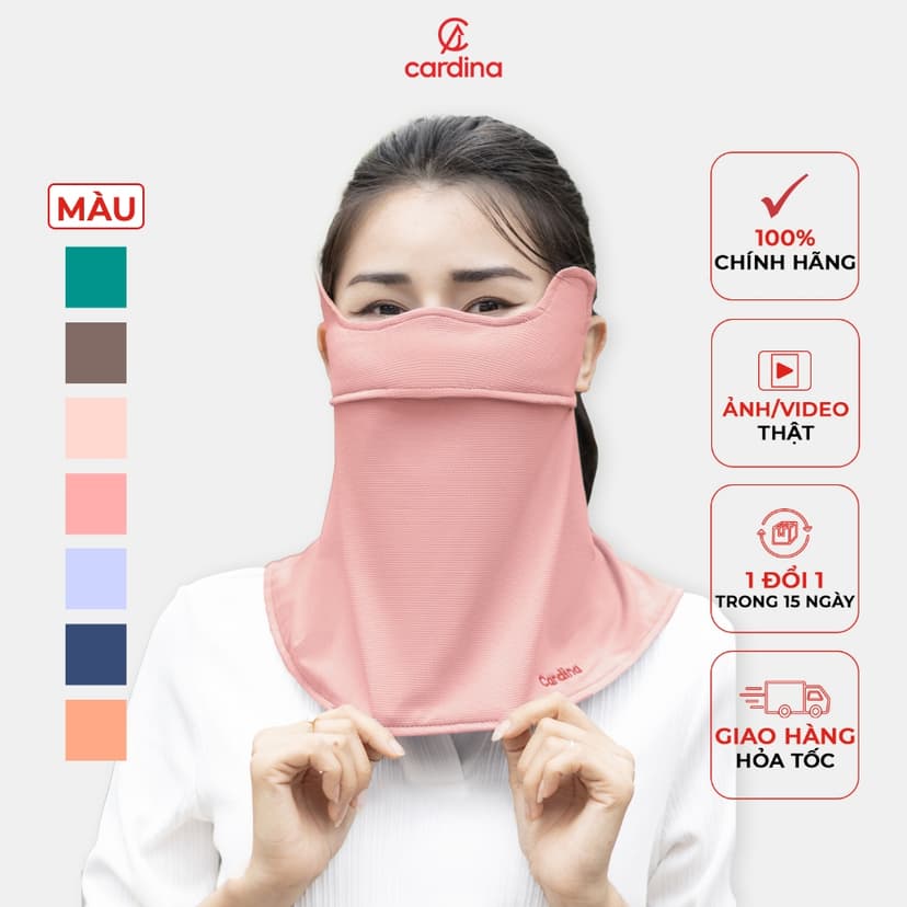 Ảnh Khẩu Trang 𝐂𝐀𝐑𝐃𝐈𝐍𝐀 Chất Aircool mát lạnh chống tia UV bản vải quây bảo vệ vùng cổ triệt để 4KTL03 1