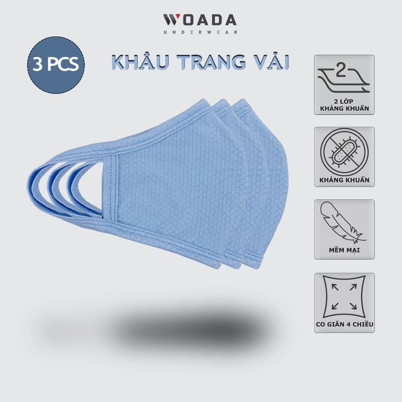 Ảnh Khẩu Trang Vải Chất Liệu Polyamide Cao Cấp Thoáng Khí Thương Hiệu WOADA LKKT02 1