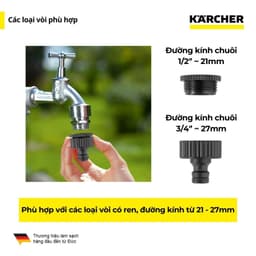 Thumbnail Đầu nối vòi nước có ren G 3/4 với bộ giảm ren G 1/2 - Phù hợp vòi nước có ren đường kính 21 - 27mm 2