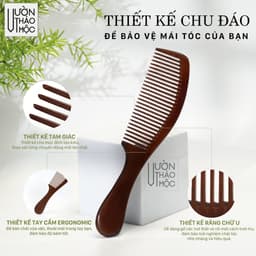 Thumbnail Lược gỗ chải tóc Vườn Thảo Mộc chống tĩnh điện gỡ rối tóc chất liệu gỗ cao cấp 3