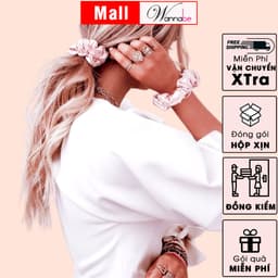 Thumbnail Dây buộc tóc lụa WANNABE cột tóc satin scrunchies thời trang làm đẹp tóc siêu xinh cho chị em KT002 4