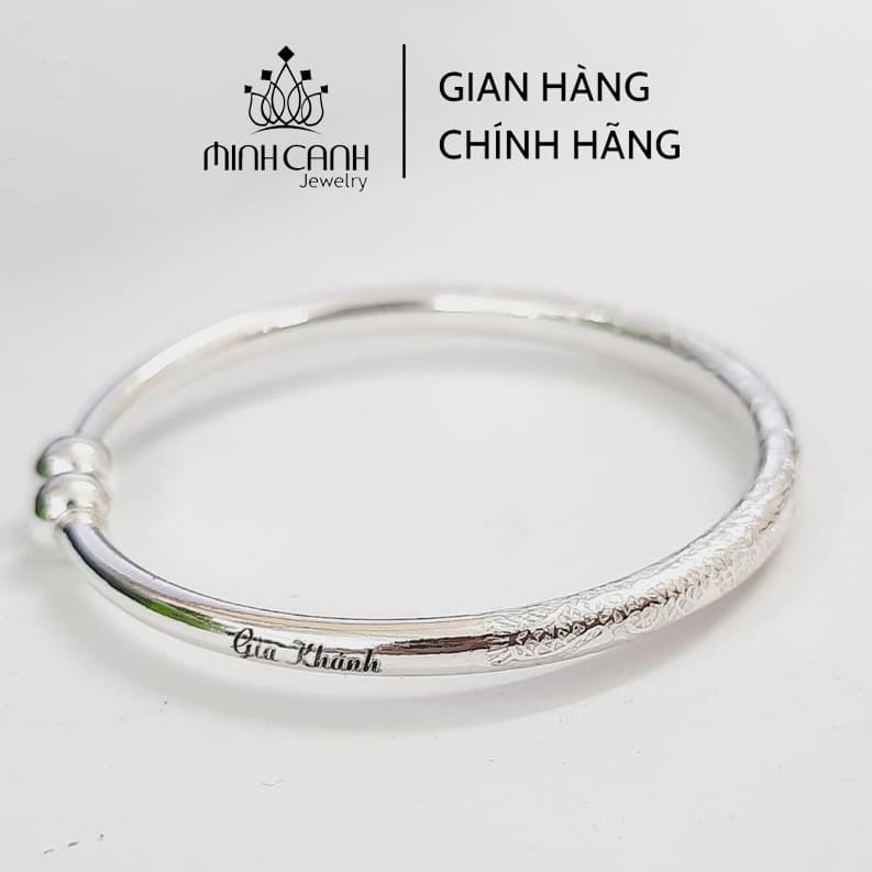 Ảnh Kiềng Bạc Ta Chạm Rồng Điều Chỉnh Được Size, Khắc Tên Cho Bé Yêu Minh Canh Jewelry 1