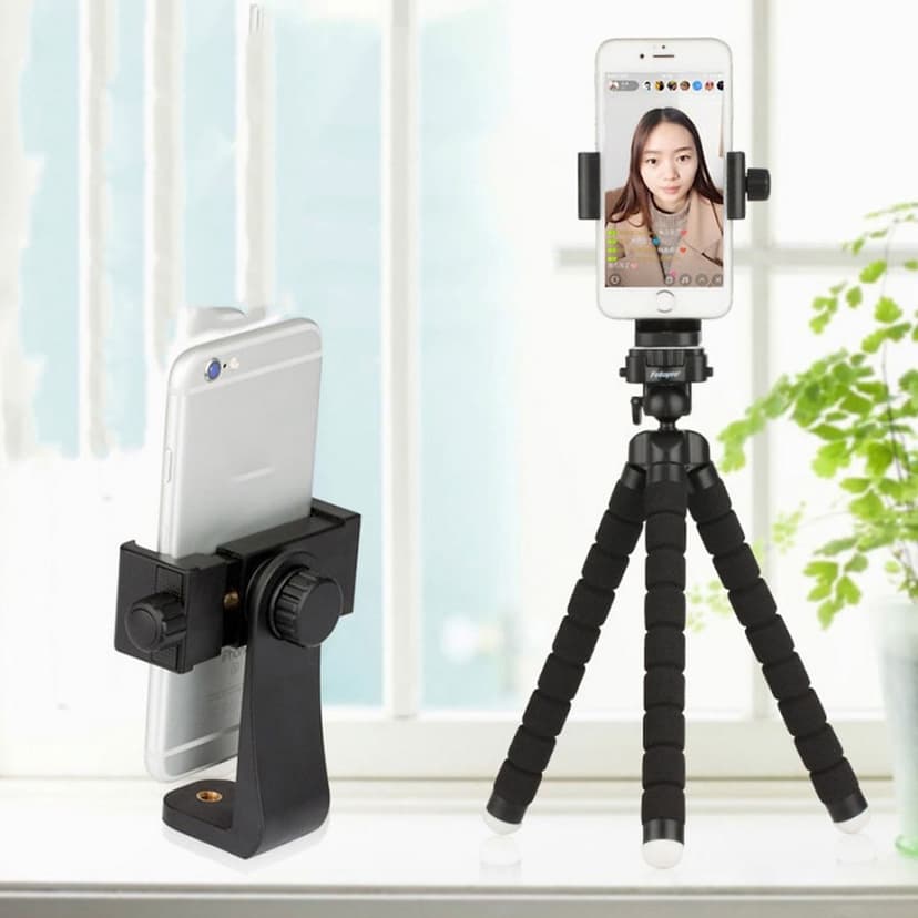 Ảnh Bi Cầu Nối Kẹp Điện Thoại, Trụ Cầu Xoay 360 Gắn Tripod, Gopro, Chân Đèn Livestream Ren 1/4 Tiêu Chuẩn 2