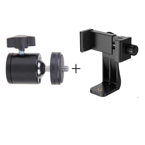 Ảnh Bi Cầu Nối Kẹp Điện Thoại, Trụ Cầu Xoay 360 Gắn Tripod, Gopro, Chân Đèn Livestream Ren 1/4 Tiêu Chuẩn 1