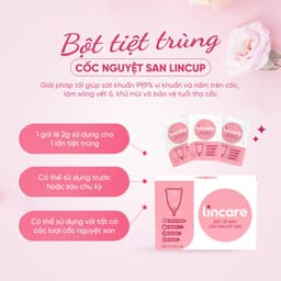 Thumbnail Combo Cốc nguyệt san Lincup kèm 1 hộp bột tiệt trùng vệ sinh cốc (12 gói x 2g) 4