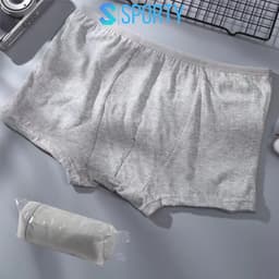Thumbnail Quần lót giấy boxer nam SPORTY DP2 100% cotton 2 lớp đáy dùng khi đi công tác, du lịch, học quân sự 4