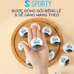 Thumbnail Tất dùng 1 lần nam nữ SPORTY 100% cotton dạng nén thoáng khí, thấm hút mồ hôi, dễ dàng mang theo 4