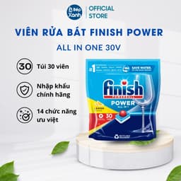 Thumbnail Viên rửa bát Finish All In One 60V, 90V + Muối rửa bát Finish 1,2kg + Nước làm bóng Finish 400ml 3