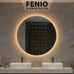 Thumbnail Gương led cảm ứng FENIO hình tròn treo tường nhà tắm decor phòng ngủ bàn trang điểm 2