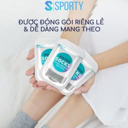Thumbnail Tất dùng 1 lần nam nữ SPORTY 100% cotton dạng túi thoáng khí, thấm hút mồ hôi, dễ dàng mang theo 4