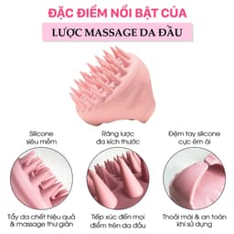 Thumbnail Lược gội đầu thư giãn Massage Vườn Thảo Mộc chất liệu gai silicone cao cấp, vỏ nhựa lúa mạch an toàn 2