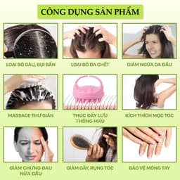 Thumbnail Lược gội đầu thư giãn Massage Vườn Thảo Mộc chất liệu gai silicone cao cấp, vỏ nhựa lúa mạch an toàn 3