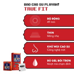 Thumbnail Bao Cao Su PlayAh True Fit Ôm Sát Hộp 10 size 49mm size nhỏ, chống tuột bao 2
