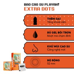 Thumbnail Bao Cao Su PlayAh Extra Dots Thêm Gai Hộp 10 52mm nhiều gai, nhiều gel tăng cực khoái 2