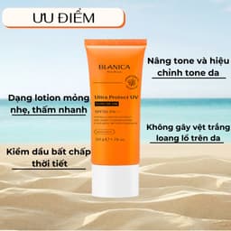 Thumbnail Kem chống nắng nâng tone giúp kiềm dầu và làm sáng da BLANICA Ultra Protect UV SunCream SPF50+ PA++++ 50g 3
